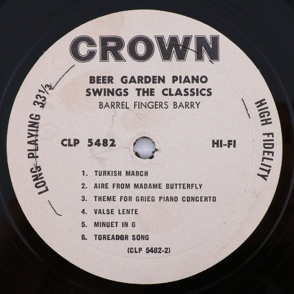 Barrel Fingers Barry – Beer Garden Piano Swings The Classics LP Record CLP 5482 - Picture 14 of 16